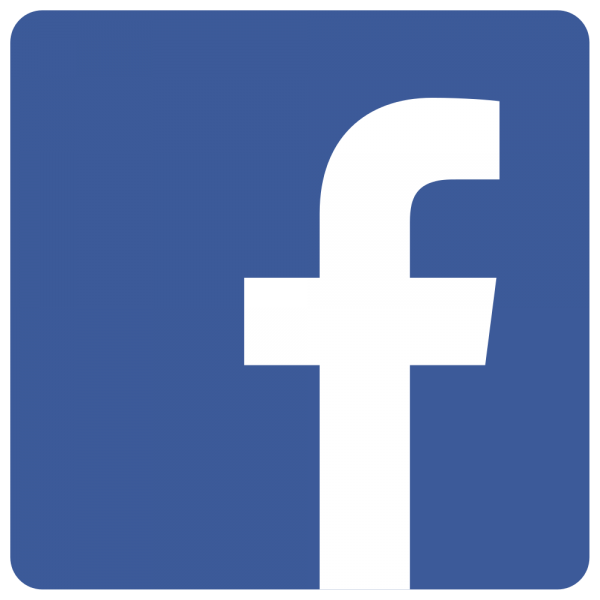 Facebooks logo. Indeholder link til Kvaglund kirkes Facebook side.