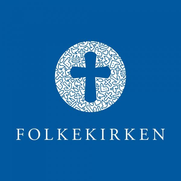 Folkekirkens logo. Indeholder link til folkekirkens hjemmeside.