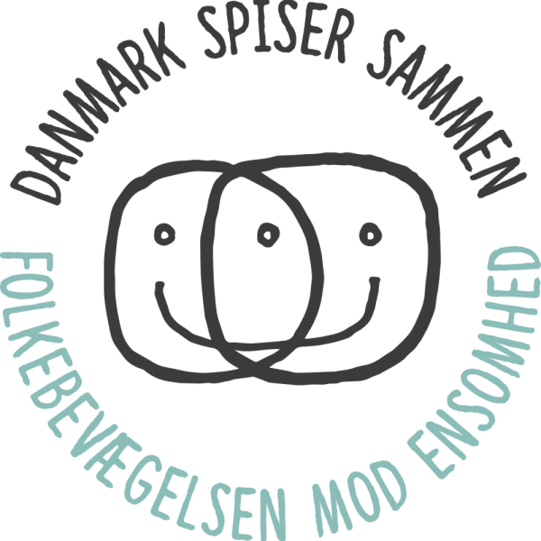 Danmark spiser sammen logo. Billedet indeholder et link som omdirigerer dig til Danmark spiser sammen hjemmeside.