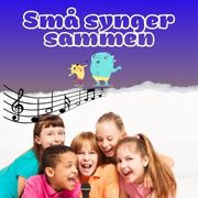 Billedet er dekorativt og viser nogle børn som synger, ved en hvid baggrund. På billedet står der Små synger sammen. Billedet indeholder et link til begivenheden. 